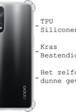 BASEY. Hoes Geschikt voor OPPO A74 5G Hoesje Shock Proof Case Hoes Siliconen - Hoesje Geschikt voor OPPO A74 5G Hoes Cover Shockproof - Transparant - 2 Stuks