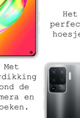 BASEY. Hoes Geschikt voor OPPO A94 Hoesje Siliconen Back Cover Case - Hoesje Geschikt voor OPPO A94 Hoes Cover Hoesje - Transparant