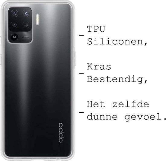 BASEY. Hoes Geschikt voor OPPO A94 Hoesje Siliconen Back Cover Case - Hoesje Geschikt voor OPPO A94 Hoes Cover Hoesje - Transparant