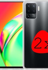 BASEY. Hoes Geschikt voor OPPO A94 Hoesje Siliconen Back Cover Case - Hoesje Geschikt voor OPPO A94 Hoes Cover Hoesje - Transparant - 2 Stuks