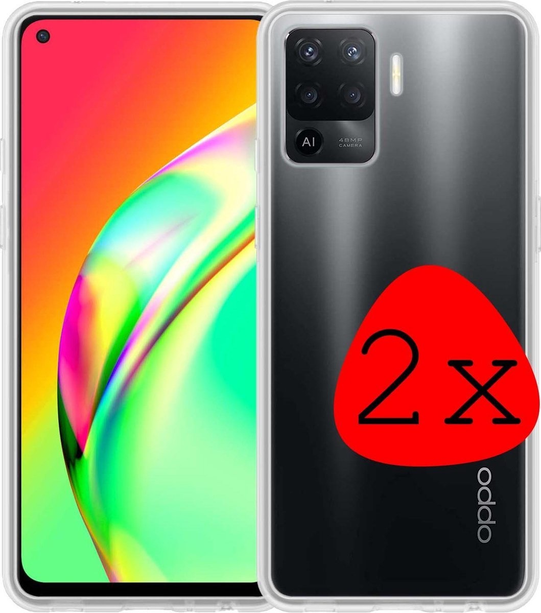 BASEY. Hoes Geschikt voor OPPO A94 Hoesje Siliconen Back Cover Case - Hoesje Geschikt voor OPPO A94 Hoes Cover Hoesje - Transparant - 2 Stuks