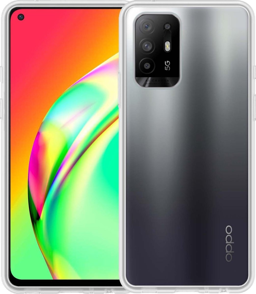 BASEY. Hoes Geschikt voor OPPO A94 5G Hoesje Siliconen Back Cover Case - Hoesje Geschikt voor OPPO A94 5G Hoes Cover Hoesje - Transparant