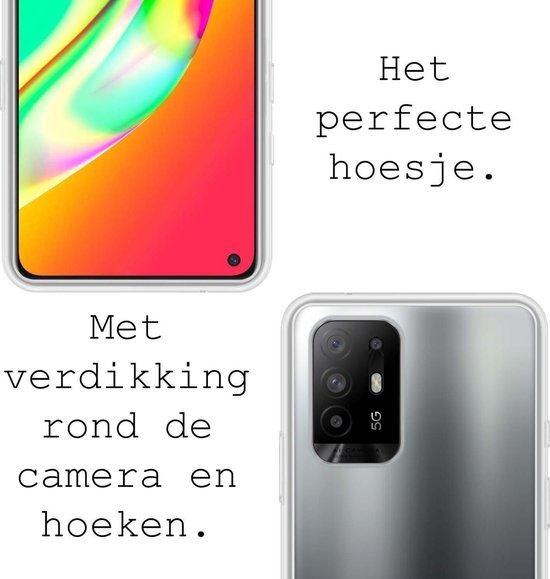 BASEY. Hoes Geschikt voor OPPO A94 5G Hoesje Siliconen Back Cover Case - Hoesje Geschikt voor OPPO A94 5G Hoes Cover Hoesje - Transparant