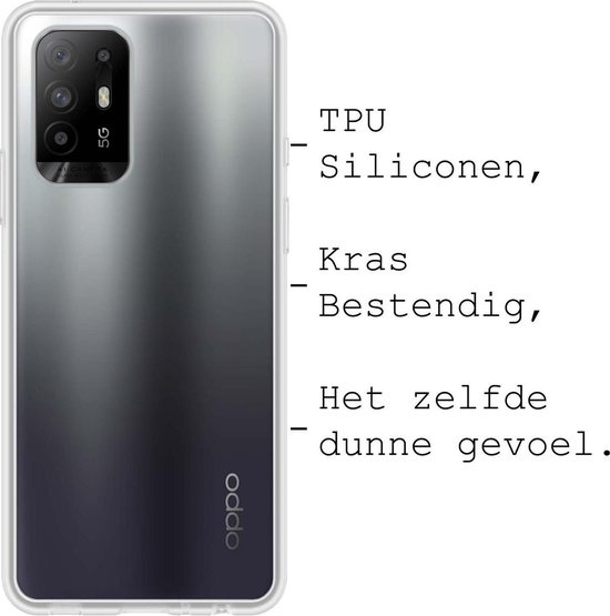 BASEY. Hoes Geschikt voor OPPO A94 5G Hoesje Siliconen Back Cover Case - Hoesje Geschikt voor OPPO A94 5G Hoes Cover Hoesje - Transparant