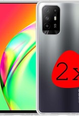 BASEY. Hoes Geschikt voor OPPO A94 5G Hoesje Siliconen Back Cover Case - Hoesje Geschikt voor OPPO A94 5G Hoes Cover Hoesje - Transparant - 2 Stuks