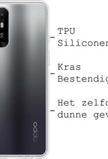BASEY. Hoes Geschikt voor OPPO A94 5G Hoesje Siliconen Back Cover Case - Hoesje Geschikt voor OPPO A94 5G Hoes Cover Hoesje - Transparant - 2 Stuks