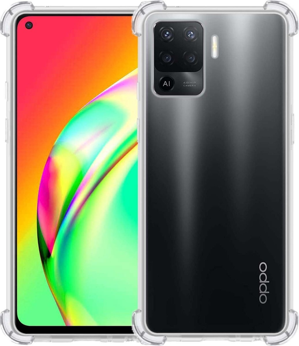 BASEY. Hoes Geschikt voor OPPO A94 Hoesje Shock Proof Case Hoes Siliconen - Hoesje Geschikt voor OPPO A94 Hoes Cover Shockproof - Transparant