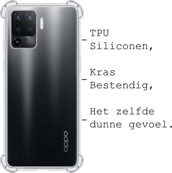 BASEY. Hoes Geschikt voor OPPO A94 Hoesje Shock Proof Case Hoes Siliconen - Hoesje Geschikt voor OPPO A94 Hoes Cover Shockproof - Transparant