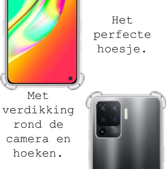 BASEY. Hoes Geschikt voor OPPO A94 Hoesje Shock Proof Case Hoes Siliconen - Hoesje Geschikt voor OPPO A94 Hoes Cover Shockproof - Transparant