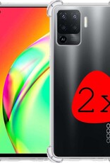 BASEY. Hoes Geschikt voor OPPO A94 Hoesje Shock Proof Case Hoes Siliconen - Hoesje Geschikt voor OPPO A94 Hoes Cover Shockproof - Transparant - 2 Stuks