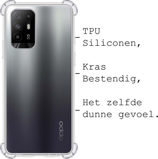 BASEY. Hoes Geschikt voor OPPO A94 5G Hoesje Shock Proof Case Hoes Siliconen - Hoesje Geschikt voor OPPO A94 5G Hoes Cover Shockproof - Transparant