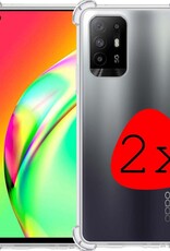 BASEY. Hoes Geschikt voor OPPO A94 5G Hoesje Shock Proof Case Hoes Siliconen - Hoesje Geschikt voor OPPO A94 5G Hoes Cover Shockproof - Transparant - 2 Stuks