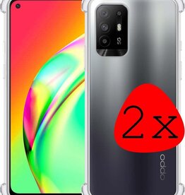 BASEY. BASEY. 2 PACK - Oppo A94 5G hoesje siliconen shockproof - Transparant