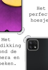 BASEY. Hoes Geschikt voor Samsung A22 4G Hoesje Shock Proof Case Hoes Siliconen - Hoesje Geschikt voor Samsung Galaxy A22 4G Hoes Cover Shockproof - Transparant