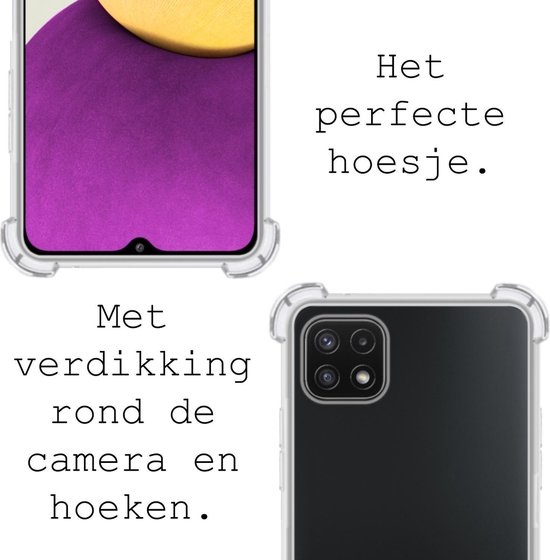 BASEY. Hoes Geschikt voor Samsung A22 4G Hoesje Shock Proof Case Hoes Siliconen - Hoesje Geschikt voor Samsung Galaxy A22 4G Hoes Cover Shockproof - Transparant