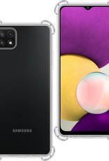 BASEY. Hoes Geschikt voor Samsung A22 5G Hoesje Shock Proof Case Hoes Siliconen - Hoesje Geschikt voor Samsung Galaxy A22 5G Hoes Cover Shockproof - Transparant