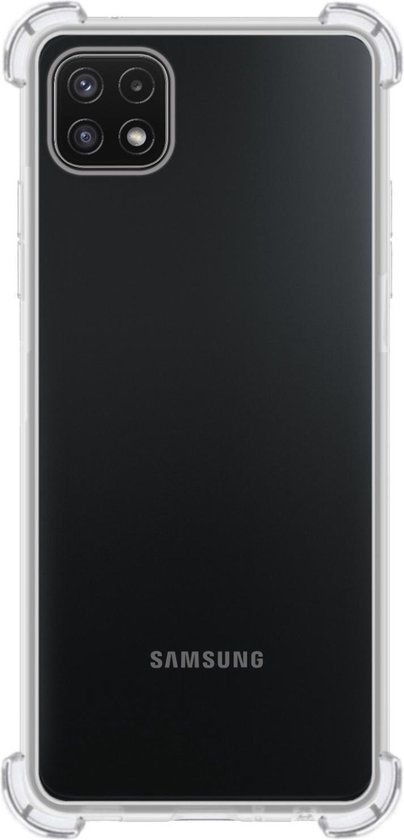BASEY. Hoes Geschikt voor Samsung A22 5G Hoesje Shock Proof Case Hoes Siliconen - Hoesje Geschikt voor Samsung Galaxy A22 5G Hoes Cover Shockproof - Transparant