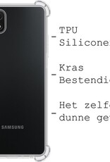 BASEY. Hoes Geschikt voor Samsung A22 5G Hoesje Shock Proof Case Hoes Siliconen - Hoesje Geschikt voor Samsung Galaxy A22 5G Hoes Cover Shockproof - Transparant - 2 Stuks