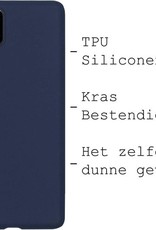 BASEY. Hoes Geschikt voor Samsung A22 4G Hoesje Siliconen Back Cover Case - Hoesje Geschikt voor Samsung Galaxy A22 4G Hoes Cover Hoesje - Donkerblauw
