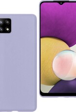 BASEY. Hoes Geschikt voor Samsung A22 4G Hoesje Siliconen Back Cover Case - Hoesje Geschikt voor Samsung Galaxy A22 4G Hoes Cover Hoesje - Lila