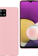 BASEY. Hoes Geschikt voor Samsung A22 4G Hoesje Siliconen Back Cover Case - Hoesje Geschikt voor Samsung Galaxy A22 4G Hoes Cover Hoesje - Lichtroze