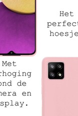 BASEY. Hoes Geschikt voor Samsung A22 4G Hoesje Siliconen Back Cover Case - Hoesje Geschikt voor Samsung Galaxy A22 4G Hoes Cover Hoesje - Lichtroze