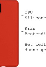 BASEY. Hoes Geschikt voor Samsung A22 4G Hoesje Siliconen Back Cover Case - Hoesje Geschikt voor Samsung Galaxy A22 4G Hoes Cover Hoesje - Rood