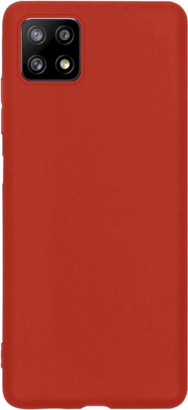 BASEY. Hoes Geschikt voor Samsung A22 4G Hoesje Siliconen Back Cover Case - Hoesje Geschikt voor Samsung Galaxy A22 4G Hoes Cover Hoesje - Rood