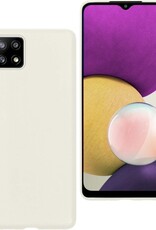 BASEY. Hoes Geschikt voor Samsung A22 4G Hoesje Siliconen Back Cover Case - Hoesje Geschikt voor Samsung Galaxy A22 4G Hoes Cover Hoesje - Wit