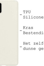 BASEY. Hoes Geschikt voor Samsung A22 4G Hoesje Siliconen Back Cover Case - Hoesje Geschikt voor Samsung Galaxy A22 4G Hoes Cover Hoesje - Wit