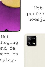 BASEY. Hoes Geschikt voor Samsung A22 4G Hoesje Siliconen Back Cover Case - Hoesje Geschikt voor Samsung Galaxy A22 4G Hoes Cover Hoesje - Wit