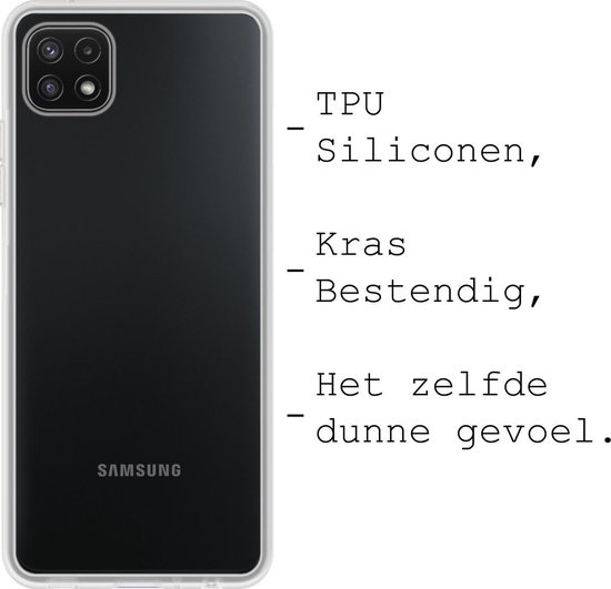 BASEY. Hoes Geschikt voor Samsung A22 4G Hoesje Siliconen Back Cover Case - Hoesje Geschikt voor Samsung Galaxy A22 4G Hoes Cover Hoesje - Transparant - 2 Stuks