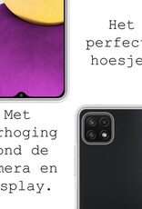 BASEY. Hoes Geschikt voor Samsung A22 4G Hoesje Siliconen Back Cover Case - Hoesje Geschikt voor Samsung Galaxy A22 4G Hoes Cover Hoesje - Transparant - 2 Stuks