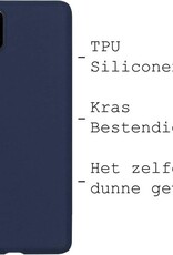 BASEY. Hoes Geschikt voor Samsung A22 4G Hoesje Siliconen Back Cover Case - Hoesje Geschikt voor Samsung Galaxy A22 4G Hoes Cover Hoesje - Donkerblauw - 2 Stuks