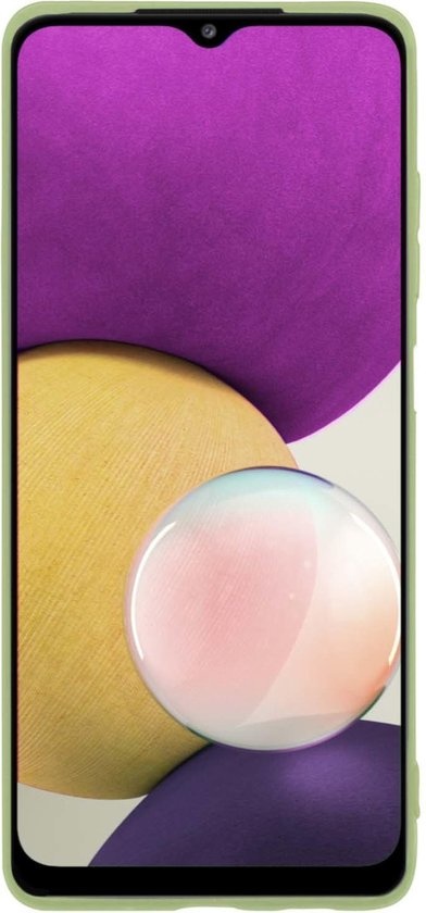 BASEY. Hoes Geschikt voor Samsung A22 4G Hoesje Siliconen Back Cover Case - Hoesje Geschikt voor Samsung Galaxy A22 4G Hoes Cover Hoesje - Groen - 2 Stuks