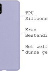 BASEY. Hoes Geschikt voor Samsung A22 4G Hoesje Siliconen Back Cover Case - Hoesje Geschikt voor Samsung Galaxy A22 4G Hoes Cover Hoesje - Lila - 2 Stuks