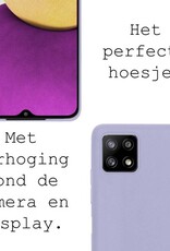 BASEY. Hoes Geschikt voor Samsung A22 4G Hoesje Siliconen Back Cover Case - Hoesje Geschikt voor Samsung Galaxy A22 4G Hoes Cover Hoesje - Lila - 2 Stuks