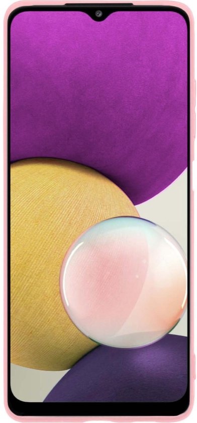 BASEY. Hoes Geschikt voor Samsung A22 4G Hoesje Siliconen Back Cover Case - Hoesje Geschikt voor Samsung Galaxy A22 4G Hoes Cover Hoesje - Lichtroze - 2 Stuks