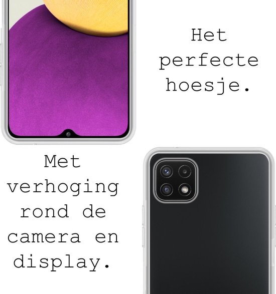 BASEY. Hoes Geschikt voor Samsung A22 5G Hoesje Siliconen Back Cover Case - Hoesje Geschikt voor Samsung Galaxy A22 5G Hoes Cover Hoesje - Transparant