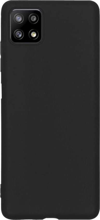 BASEY. Hoes Geschikt voor Samsung A22 5G Hoesje Siliconen Back Cover Case - Hoesje Geschikt voor Samsung Galaxy A22 5G Hoes Cover Hoesje - Zwart