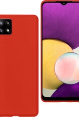 BASEY. Hoes Geschikt voor Samsung A22 5G Hoesje Siliconen Back Cover Case - Hoesje Geschikt voor Samsung Galaxy A22 5G Hoes Cover Hoesje - Rood