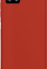 BASEY. Hoes Geschikt voor Samsung A22 5G Hoesje Siliconen Back Cover Case - Hoesje Geschikt voor Samsung Galaxy A22 5G Hoes Cover Hoesje - Rood