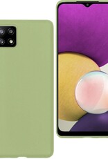 BASEY. Hoes Geschikt voor Samsung A22 5G Hoesje Siliconen Back Cover Case - Hoesje Geschikt voor Samsung Galaxy A22 5G Hoes Cover Hoesje - Groen