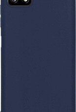 BASEY. Hoes Geschikt voor Samsung A22 5G Hoesje Siliconen Back Cover Case - Hoesje Geschikt voor Samsung Galaxy A22 5G Hoes Cover Hoesje - Donkerblauw