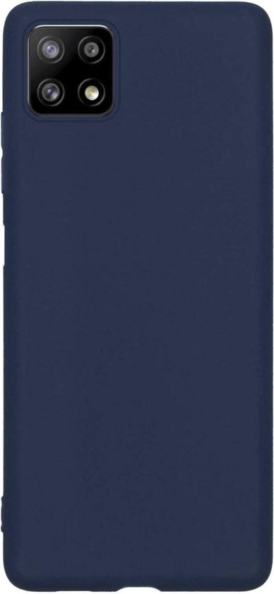 BASEY. Hoes Geschikt voor Samsung A22 5G Hoesje Siliconen Back Cover Case - Hoesje Geschikt voor Samsung Galaxy A22 5G Hoes Cover Hoesje - Donkerblauw