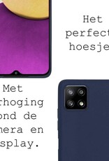 BASEY. Hoes Geschikt voor Samsung A22 5G Hoesje Siliconen Back Cover Case - Hoesje Geschikt voor Samsung Galaxy A22 5G Hoes Cover Hoesje - Donkerblauw