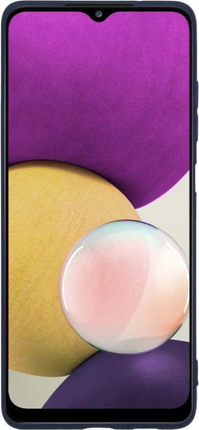 BASEY. Hoes Geschikt voor Samsung A22 5G Hoesje Siliconen Back Cover Case - Hoesje Geschikt voor Samsung Galaxy A22 5G Hoes Cover Hoesje - Donkerblauw