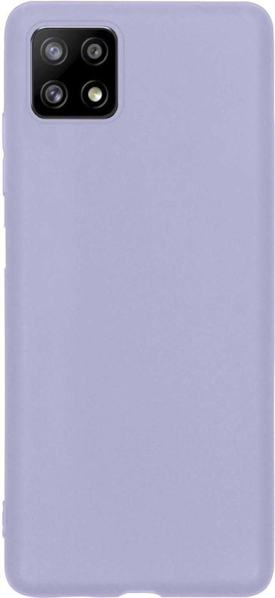 BASEY. Hoes Geschikt voor Samsung A22 5G Hoesje Siliconen Back Cover Case - Hoesje Geschikt voor Samsung Galaxy A22 5G Hoes Cover Hoesje - Lila