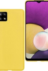 BASEY. Hoes Geschikt voor Samsung A22 5G Hoesje Siliconen Back Cover Case - Hoesje Geschikt voor Samsung Galaxy A22 5G Hoes Cover Hoesje - Geel