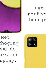 BASEY. Hoes Geschikt voor Samsung A22 5G Hoesje Siliconen Back Cover Case - Hoesje Geschikt voor Samsung Galaxy A22 5G Hoes Cover Hoesje - Geel